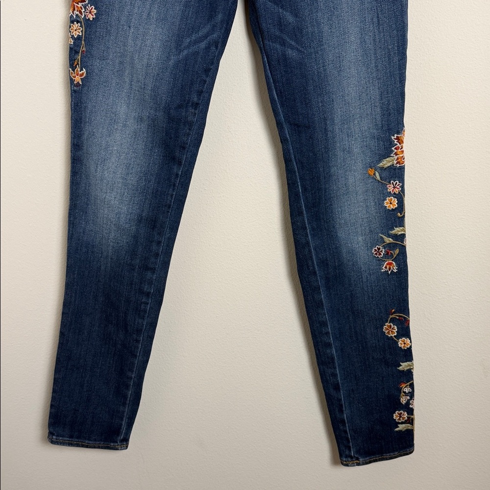 Driftwood Jackie Floral Embroidered Skinny Jeans Size 28 Boho Hippie - Picture 6 of 9